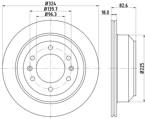 1x MINTEX MDC2124 Brake Disc