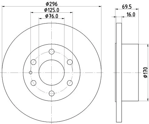 1x MINTEX MDC2247 Brake Disc