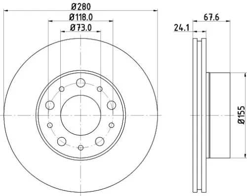 1x  MINTEX Brake Disc