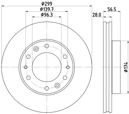 1x MINTEX MDC3050C Brake Disc