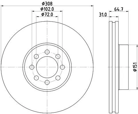 1x MINTEX MDC3217C Brake Disc