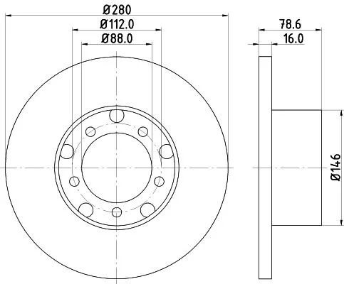 1x MINTEX MDC465 Brake Disc