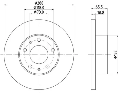 1x  MINTEX Brake Disc MDC993 280