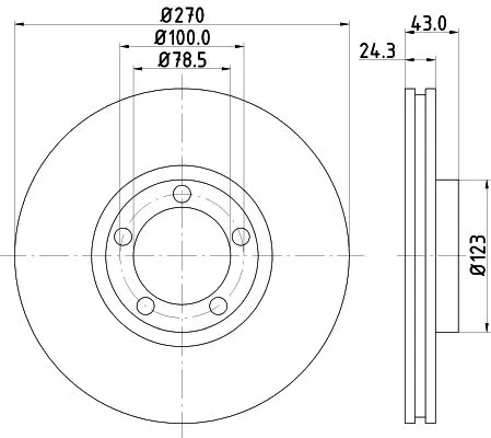 1x  MINTEX Brake Disc MDC997 270