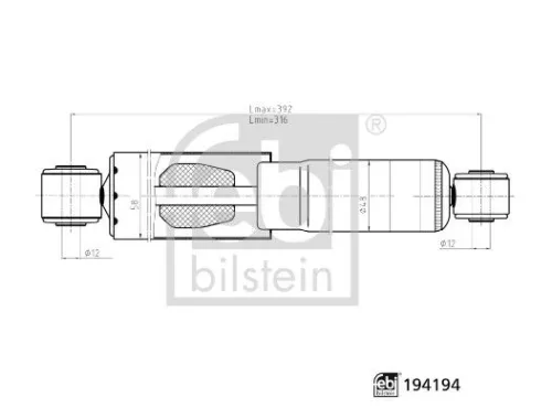 Febi Rear Left or Right Shock Absorber Strut For Nissan Renault Kangoo Kubi