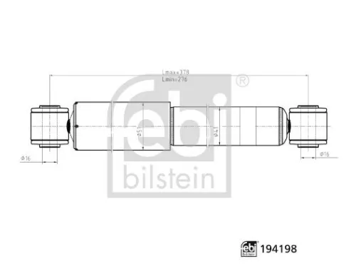 FEBI BILSTEIN FEBI BILSTEIN 194198 Febi Rear Left or Right Shock Absorber Strut For Citroën Peugeot Berlingo / 