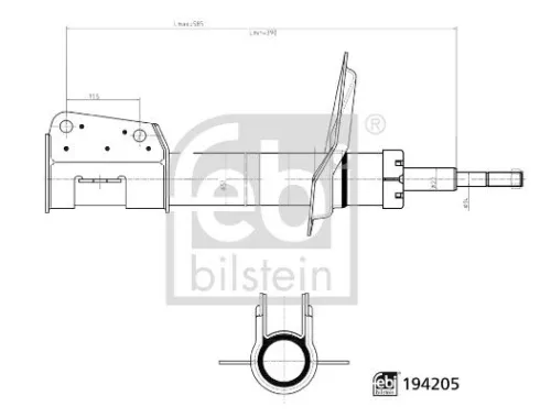 Febi Front Left or Right Shock Absorber Strut For Citroën Fiat Peugeot Exp