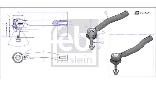 Febi Front Right Tie Rod End For Nissan Almera Bluebird Sylphy / Sylphy
