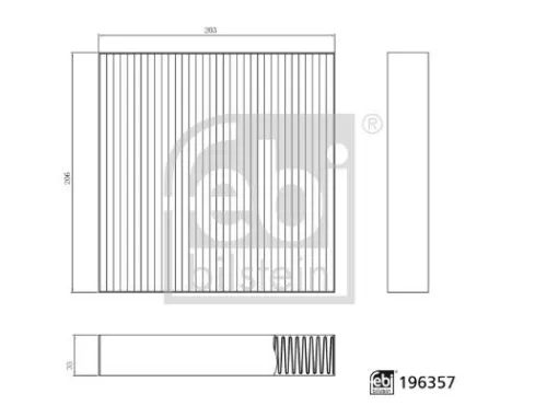 FEBI BILSTEIN FEBI BILSTEIN 196357 Febi Cabin Pollen Filter For Byd D1 Seal Seal 06 Seal U Song Plus Song Pro 