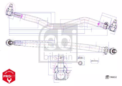 FEBI BILSTEIN FEBI BILSTEIN 196632 Febi Front Centre Rod Assembly For Scania G Irizar Century Irizar I4 Ir 