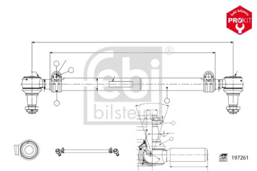 FEBI BILSTEIN FEBI BILSTEIN 197261 Febi Front Inner Tie Rod For Irisbus Domino 