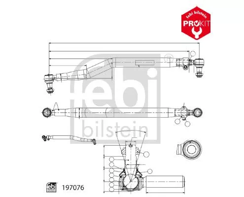 Febi Front Centre Rod Assembly For Man Tgs Tgx