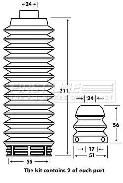 FIRST LINE FIRST LINE (FPK7054)  FIRST LINE Dust Cover Kit shock absorber 