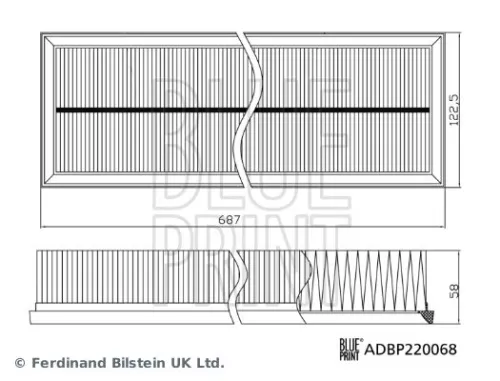 BLUE PRINT BLUE PRINT ADBP220068 Blue Print Air Filter For Porsche Panamera 