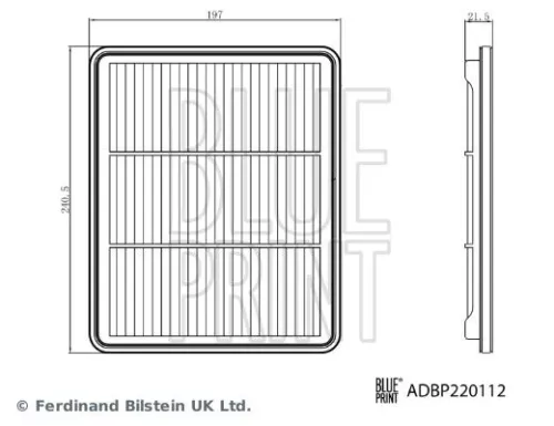 BLUE PRINT BLUE PRINT ADBP220112 Blue Print Air Filter For Kia Picanto 