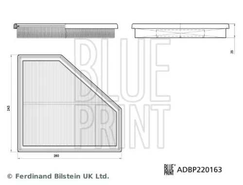BLUE PRINT BLUE PRINT ADBP220163 Blue Print Left Air Filter For Bmw 2 3 4 Series 
