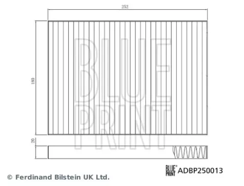 BLUE PRINT BLUE PRINT ADBP250013 Blue Print Cabin Pollen Filter For Tesla Model S 