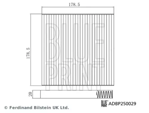 BLUE PRINT BLUE PRINT ADBP250029 Blue Print Cabin Pollen Filter For Hyundai Grand I10 I10 Santro 