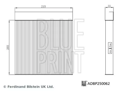 Blue Print Filter Cabin Air For Mg (Saic) 6