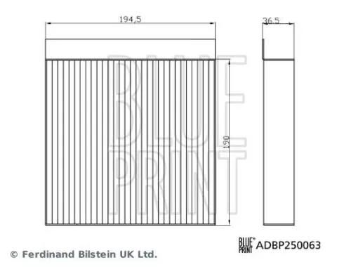 BLUE PRINT BLUE PRINT ADBP250063 Blue Print Cabin Pollen Filter For Mg Mg (Saic) Mg Zs Zs Zx 