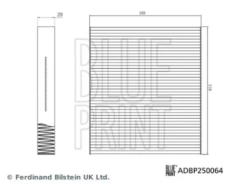 BLUE PRINT BLUE PRINT ADBP250064 Blue Print Cabin Pollen Filter For Isuzu D-max Mu-x 