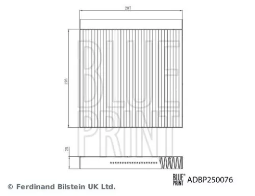 BLUE PRINT BLUE PRINT ADBP250076 Blue Print Front Cabin Pollen Filter For Mg Mg (Saic) Roewe (Saic) Hs Mg Hs Rx5 
