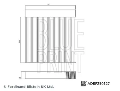 BLUE PRINT BLUE PRINT ADBP250127 Blue Print Cabin Pollen Filter For Mg Mg 3 Mg Zs 