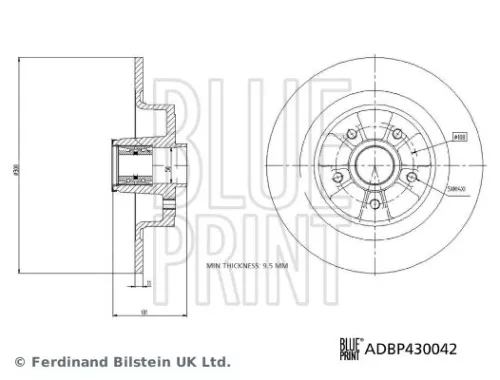 BLUE PRINT BLUE PRINT ADBP430042 2x BLUE Print Rear Solid Brake Discs For Renault Megane 
