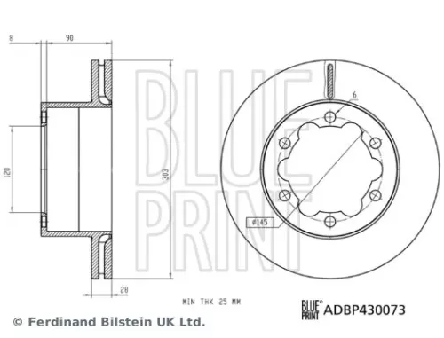 BLUE PRINT BLUE PRINT ADBP430073 2x BLUE Print Rear Internally Vented Brake Discs For Man Vw Crafter Tge 