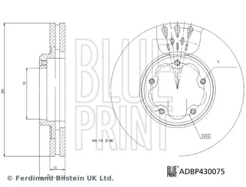 BLUE PRINT BLUE PRINT ADBP430075 2x BLUE Print Front Internally Vented Brake Discs For Ford Tourneo Custom Transit Tr 