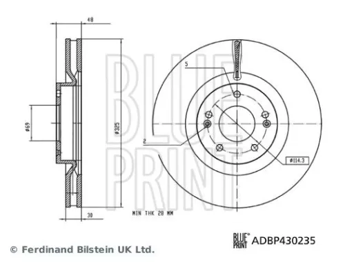 BLUE PRINT BLUE PRINT ADBP430235 2x BLUE Print Front Internally Vented Brake Discs For Hyundai Kia Santa Fe Sorento 