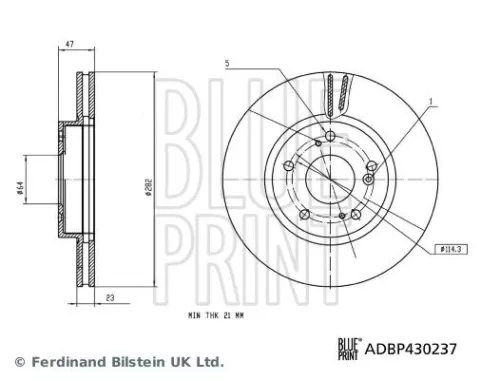 BLUE PRINT BLUE PRINT ADBP430237 2x BLUE Print Front Internally Vented Brake Discs For Honda E 