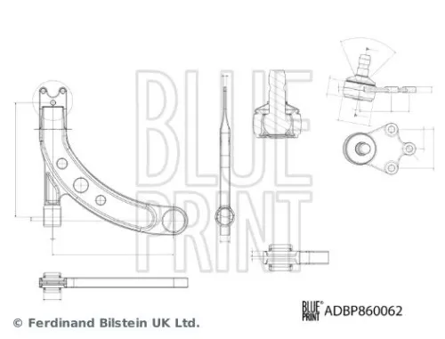 BLUE PRINT BLUE PRINT ADBP860062 Blue Print Front Right Control Trailing Arm For Kia Rio 