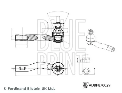 BLUE PRINT BLUE PRINT ADBP870029 Blue Print Front Left Outer Tie Rod End For Suzuki Toyota Aygo X C-hr Corolla Corolla  