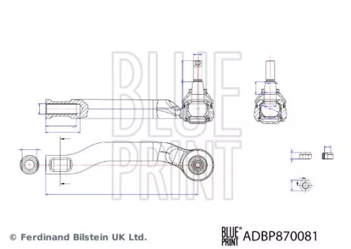 BLUE PRINT BLUE PRINT ADBP870081 Blue Print Front Left Outer Tie Rod End For Nissan Note 