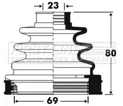 FIRST LINE FIRST LINE (FCB2854)  FIRST LINE Drive Shaft Cv Boot Kit 