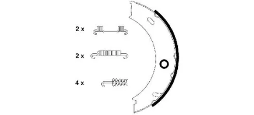 1x Brake Shoe Set, parking brake
