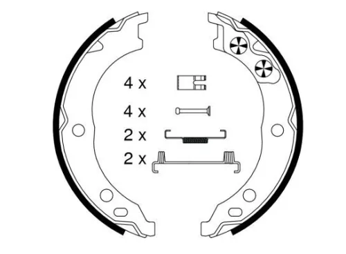1x Brake Shoe Set, parking brake