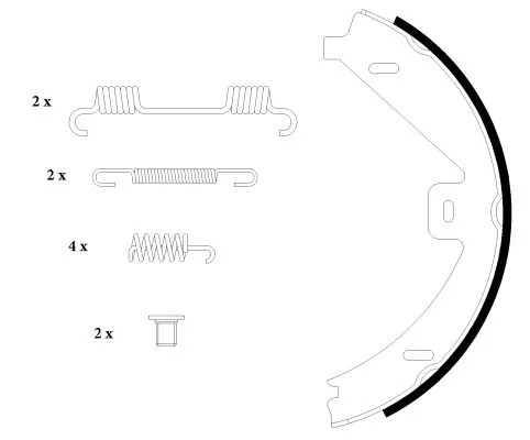 1x Brake Shoe Set, parking brake