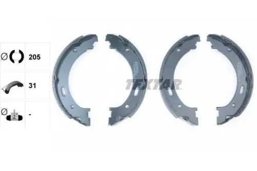 TEXTAR TEXTAR 91073300 1x Brake Shoe Set, parking brake 