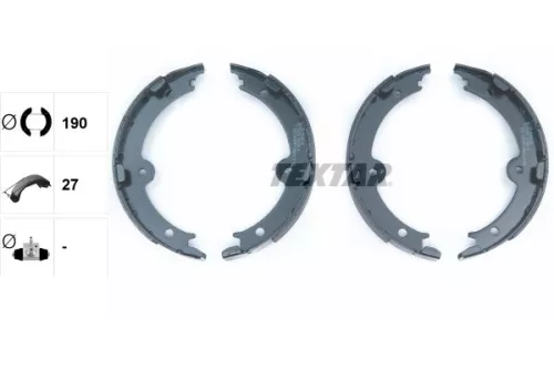 1x Brake Shoe Set, parking brake