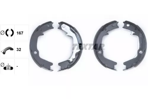 TEXTAR TEXTAR 91075400 1x Brake Shoe Set, parking brake 