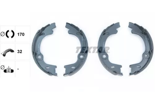TEXTAR TEXTAR 91076400 1x Brake Shoe Set, parking brake 