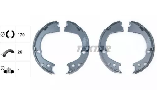 TEXTAR TEXTAR 91080900 1x Brake Shoe Set, parking brake 