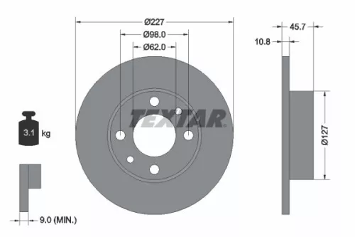 TEXTAR TEXTAR (2007404) 1x Brake Kit, disc brake 