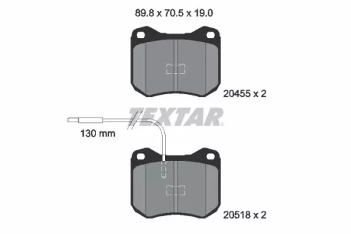 1x TEXTAR 2045502 Brake Pad Set