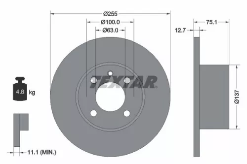 TEXTAR TEXTAR (2058805) 1x Brake Kit, disc brake 