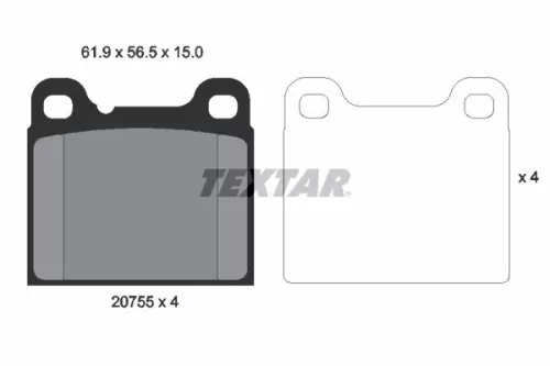 TEXTAR TEXTAR (2075506) 1x Brake Kit, disc brake 
