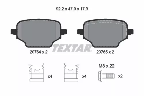 TEXTAR TEXTAR (2076401) 1x Brake Kit, disc brake 
