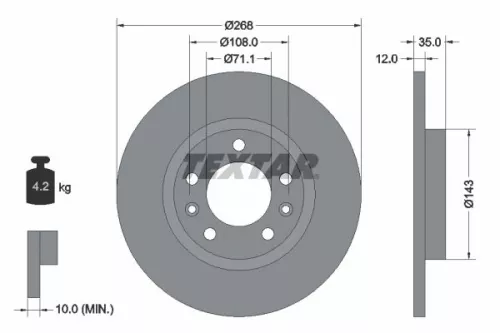 TEXTAR TEXTAR (2076401) 1x Brake Kit, disc brake 